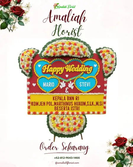 Papan Bunga Pernikahan Kapal
